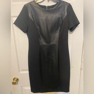 GUC sheath dress with pleather accents. Size 10